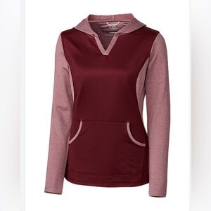 NWT Cutter & Buck Women’s DryTech Tackle Hoodie,  Burgundy/Heather, size M